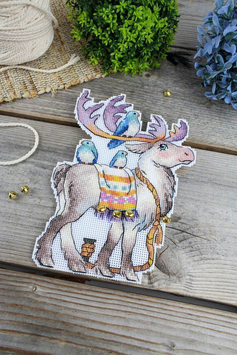 Cross Stitch Kit with Fairy Tale Deer Design, MP Studia, Aida Canvas, Threads, Needle and Pattern for Home Decor