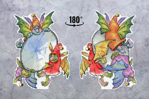 Cross Stitch Embroidery Kit with Trolls Design, Colorful DIY Craft Set, Aida Canvas, Cotton Threads, Needle and Pattern by MP Studia