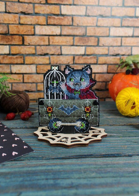Halloween Carriage Cross Stitch Kit with Aida Fabric, Threads, Needle, Chart and Instructions by MP Studia