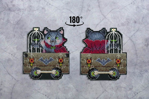 Halloween Carriage Cross Stitch Kit with Aida Fabric, Threads, Needle, Chart and Instructions by MP Studia