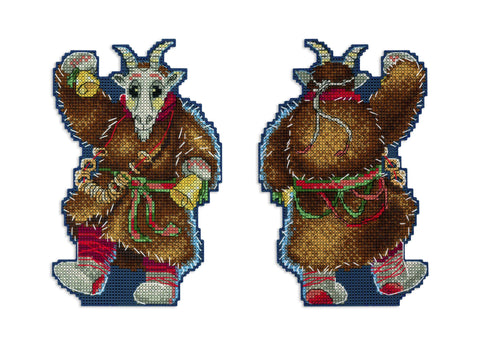 Christmas Cross Stitch Kit with Bell Ringer and Carols, Multicolor Craft Set by MP Studia