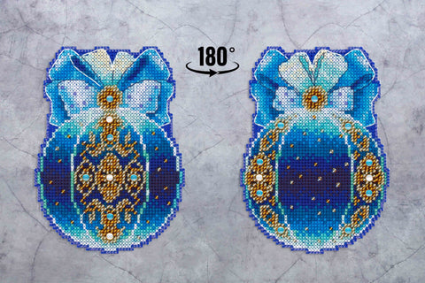 Christmas Cross Stitch Kit, Tree Ornament “Night Magic” Design, Holiday Embroidery Craft, MP Studia, Beginner-Friendly DIY Decor