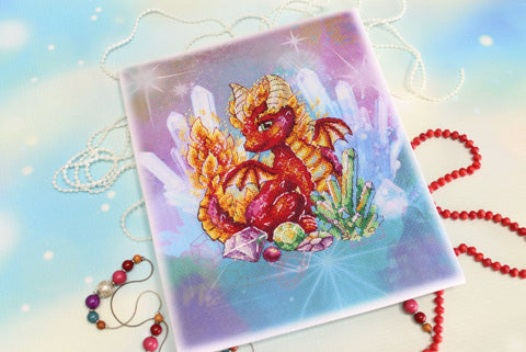 Counted Cross Stitch Kit Fire Guardian, MP Studia, Aida Canvas, Cotton Threads, Beginner Embroidery Craft Set