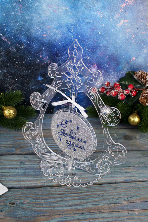 Cross Stitch Kit with Icy Christmas Tree Design, Cotton Threads, Fabric, Needle and Instructions by MP Studia