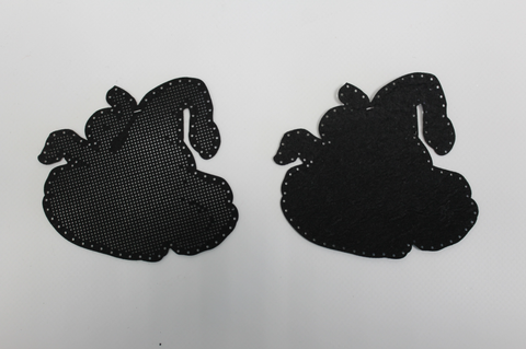 Halloween Cross Stitch Kit, Magic Hat Design on Black Felt, MP Studia Embroidery Craft Set with 11 Cotton Thread Colors