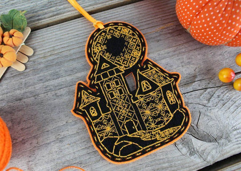 Cross Stitch Kit with Castle and Ornamental Motif, Detailed Design, Aida Fabric, Cotton Floss, MP Studia