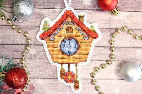 Cross Stitch Kit “Minutes to the Holidays” with Canvas, Threads, Needle, Color Chart & Instructions, MP Studia, Multicolor Motif
