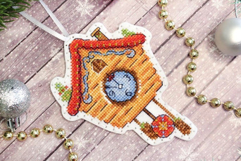 Cross Stitch Kit “Minutes to the Holidays” with Canvas, Threads, Needle, Color Chart & Instructions, MP Studia, Multicolor Motif