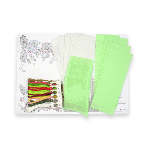 Cross Stitch Kit for Cutlery Holders, Berry Motif, 4 Decorative Elements, Beginner-Friendly, MP Studia