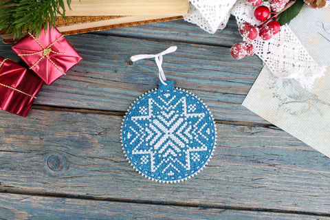 Cross Stitch Kit Snow Pattern, Winter Motif, Minimalist Design, MP Studia, Beginner-Friendly Embroidery Project, Home Decor Art