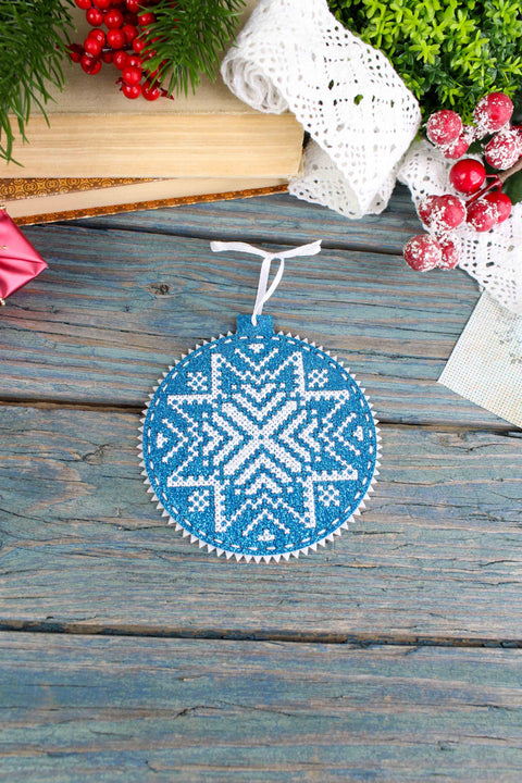 Cross Stitch Kit Snow Pattern, Winter Motif, Minimalist Design, MP Studia, Beginner-Friendly Embroidery Project, Home Decor Art