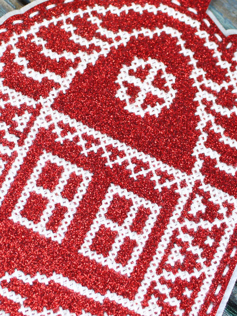 Christmas Cross Stitch Kit, House in Snow Ornament, MP Studia, 13×11 cm, Beginner-Friendly Winter Decoration