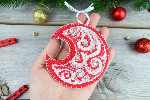 Cross Stitch Kit with Winter Moon Frost Pattern, MP Studia, Clear Chart, Fabric, Threads, Needle and Instructions