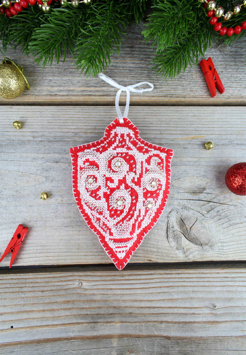 Cross Stitch Embroidery Kit with Winter Frost and Lantern Design, MP Studia, Winter Home Decor Craft Set