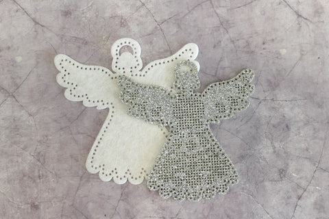 Felt Angel Sewing Kit, Christmas Tree Ornament Craft, MP Studia Embroidery Kit with Thread, Needle, Instructions and Hanging Cord