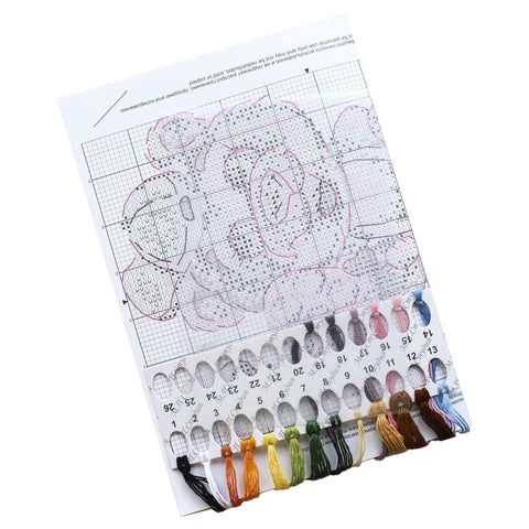 Cross Stitch Kit with Water-Soluble Canvas, Teddy Bear Motif, MP Studia, for Clothing, Accessories and Home Textiles