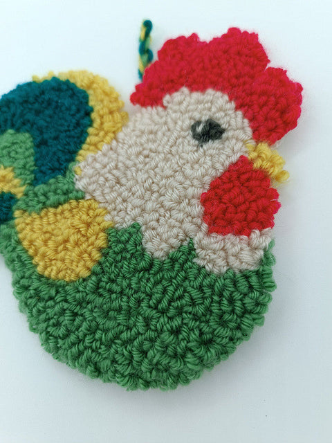 Cross Stitch Kit with Rooster Motif, Oven, 14.5 × 13.5 cm Finished Size, Decorative Embroidery Project
