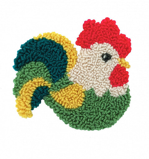 Cross Stitch Kit with Rooster Motif, Oven, 14.5 × 13.5 cm Finished Size, Decorative Embroidery Project
