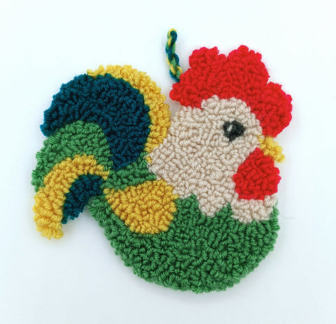 Cross Stitch Kit with Rooster Motif, Oven, 14.5 × 13.5 cm Finished Size, Decorative Embroidery Project