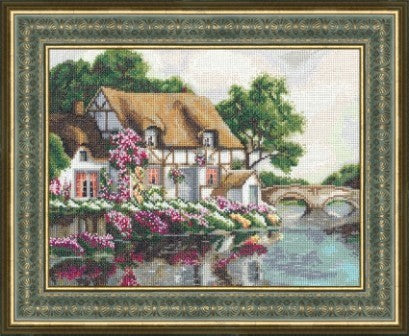 DL027 House from childhood Cross Stitch Kit from Golden Fleece