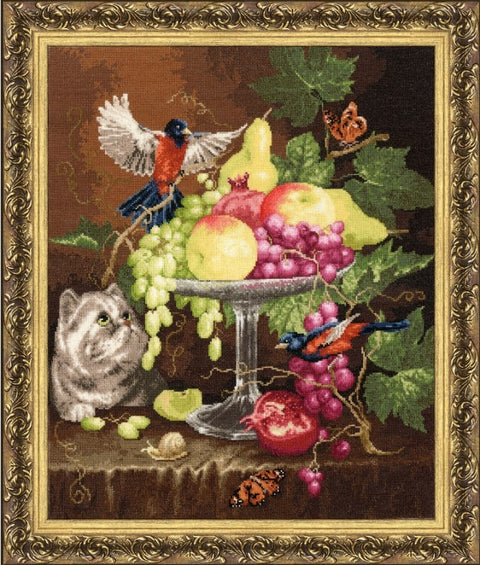 GN013 Vase with fruits Cross Stitch Kit from Golden Fleece