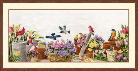 RS014 Summer House Still Life Cross Stitch Kit from Golden Fleece