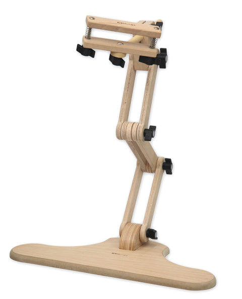 Nurge Adjustable Embroidery Hoop Stand for Table or Chair, Wood and Metal, Natural Wood, Multi-Position Holder