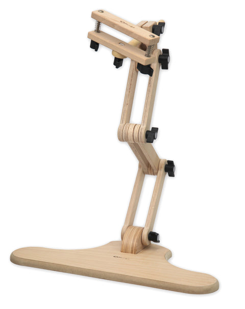 Nurge Adjustable Embroidery Hoop Stand for Table or Chair, Wood and Metal, Natural Wood, Multi-Position Holder