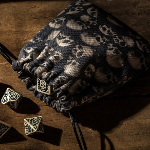 Skull Fullprint Dice Bag black and gray