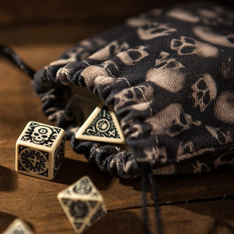 Skull Fullprint Dice Bag black and gray