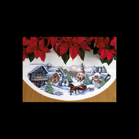 Sleigh Ride Tree Skirt (114 cm) - Cross Stitch Kit by DIMENSIONS