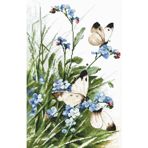 Butterflies and Bluebird Flowers SLETI939 - Cross Stitch Kit