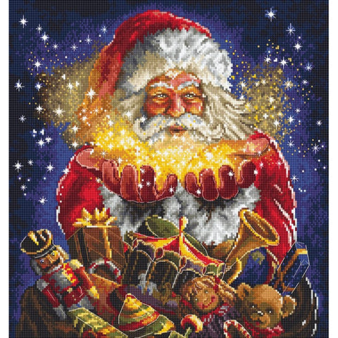 Christmas Miracle Cross Stitch Kit, LetiStitch, 29 x 30 cm, Zweigart Aida 16ct, Anchor Cotton Threads