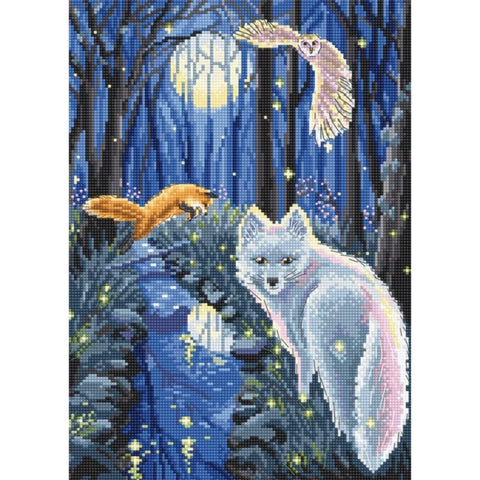 Cross Stitch Kit A Midsummer Night 27 x 19.5 cm, LetiStitch, Zweigart Aida 16ct, Anchor Cotton Threads