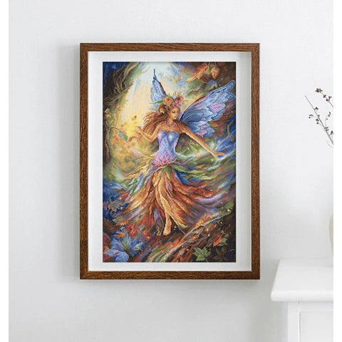 LetiStitch Faerie Cross Stitch Kit, 24 x 37 cm, Zweigart Aida 16ct, Anchor Cotton Threads, Luca-S Collaboration