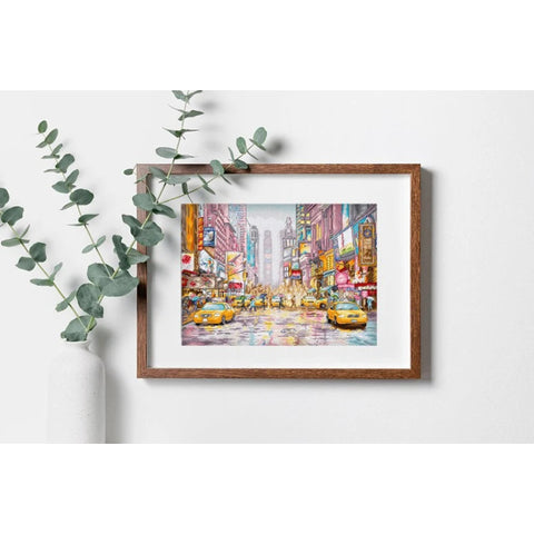 New York Times Square Cross Stitch Kit, 38 x 27 cm, LetiStitch, Zweigart Aida 16ct, Luca-S Cotton Threads