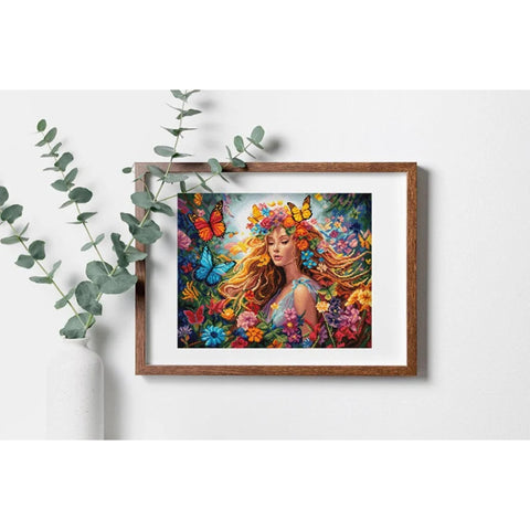 Summer Seasons Cross Stitch Kit, 37 x 30 cm LetiStitch Embroidery Kit with Zweigart Aida 16ct and Cotton Threads
