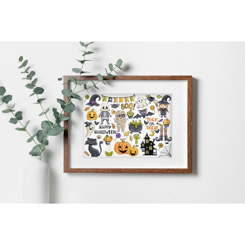 Halloween Cross Stitch Kit with Sampler Pattern, 38 x 27 cm, Letistitch Embroidery Set