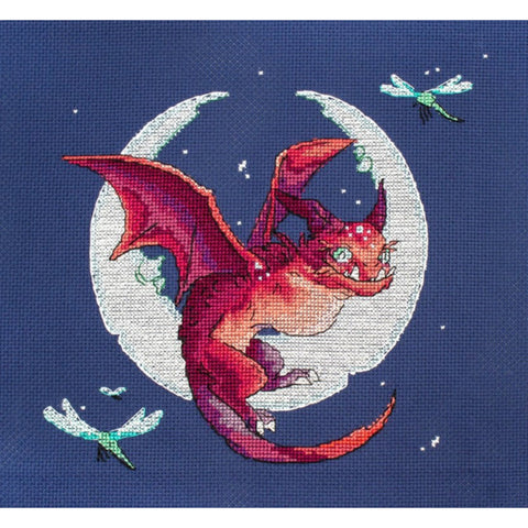 Cross Stitch Kit Dragon 20 x 19 cm, LetiStitch, Zweigart Aida 16ct, Anchor Cotton Threads