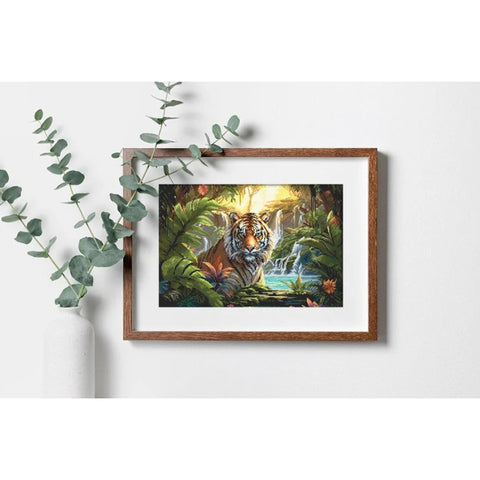 LetiStitch Waterfall Rest Cross Stitch Kit, 40 x 27 cm, Zweigart Aida 16ct, 100% Anchor Cotton Thread, Black Symbol Chart