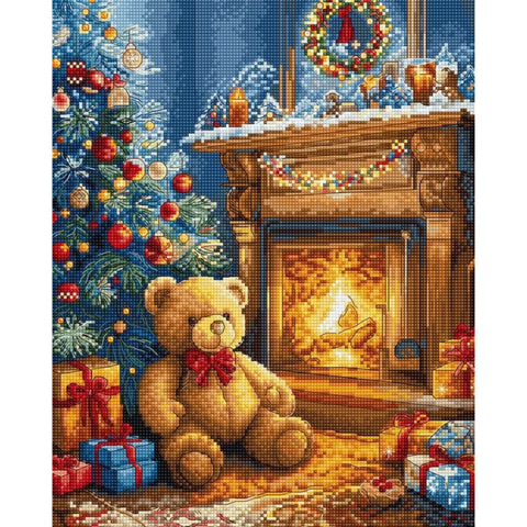 Christmas Is Coming Cross Stitch Kit, 22 x 27 cm, LetiStitch, Zweigart Aida 16ct, Luca-S Cotton Threads