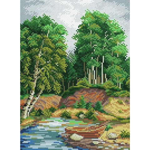 Cross Stitch Kit On the River Bank SM-132