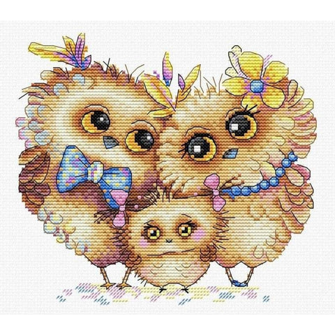 Cross Stitch Kit Bird Family SM-232
