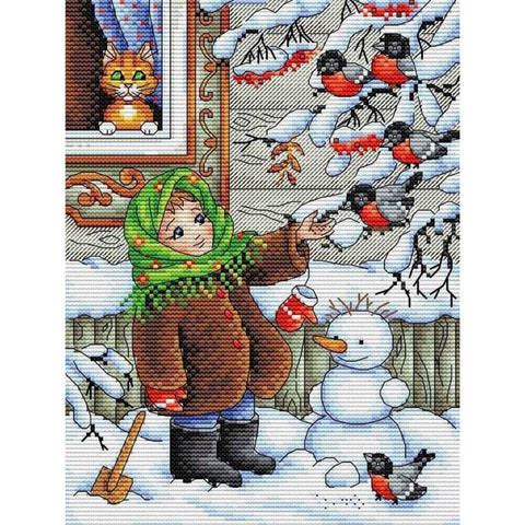 Cross Stitch Kit Winter Walk SM-320
