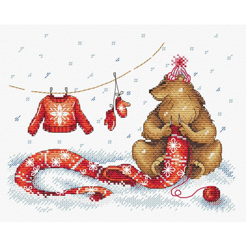 Cross Stitch Kit Time to Wrap Up Warm! SM-328