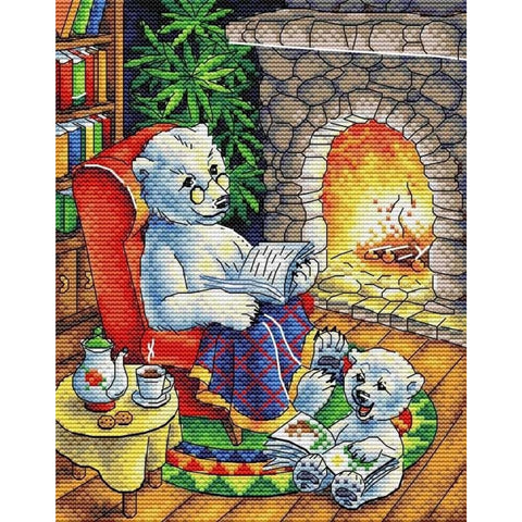 Cross Stitch Kit Family Evening SM-374