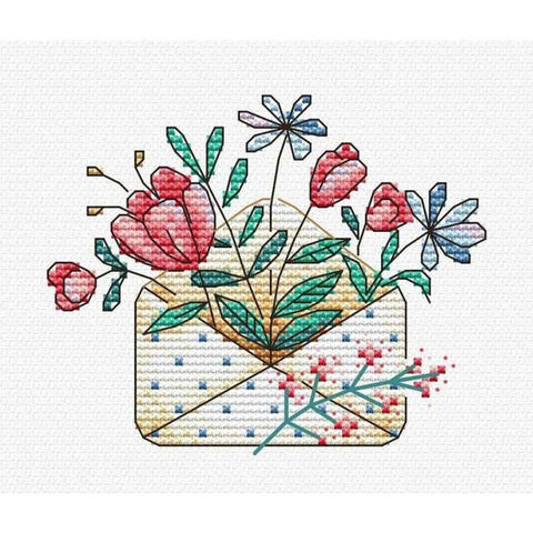 Cross Stitch Kit Flower Letter SM-375