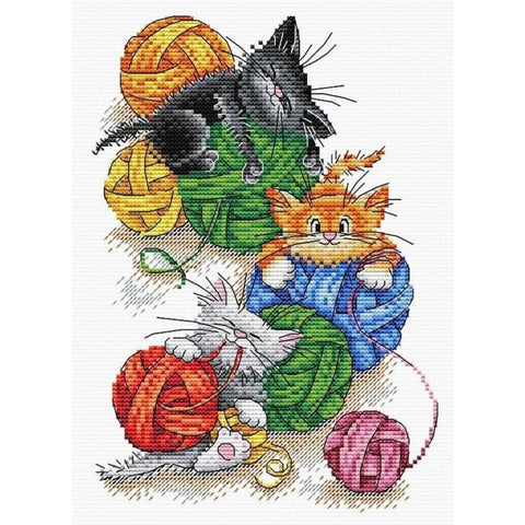 Cross Stitch Kit Mischievous Friends SM-387