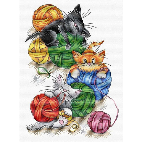 Cross Stitch Kit Mischievous Friends SM-387