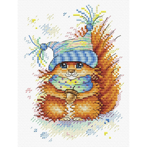 Cross Stitch Kit Winter Squirrel SM-395
